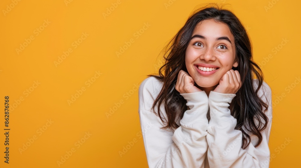 The cheerful smiling woman The cheerful smiling woman