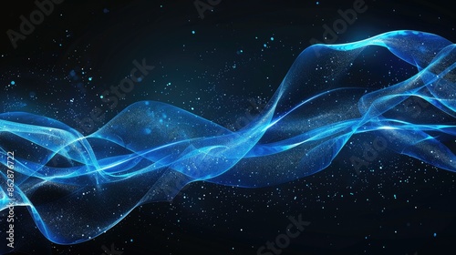 high speed technology Dynamic digital curve blue ribbon  © Imron