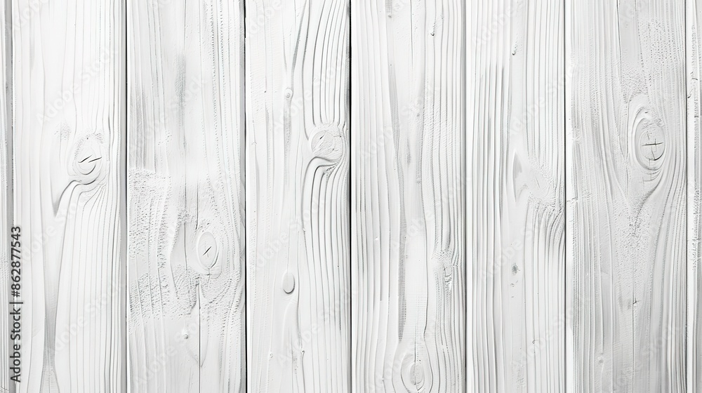 Obraz premium Monochrome White Wooden Wall Background with Natural Wood Plank Texture