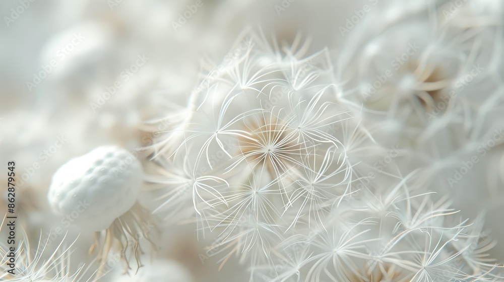 Macro photo of a large white dandelion. depth of field of flowers Abstract nature background Macro photo of a large white dandelion. depth of field of flowers Abstract nature background