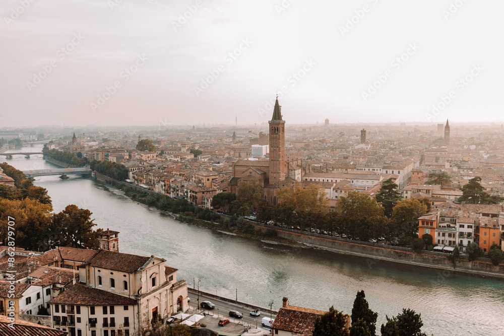 Fototapeta premium View of Verona from Piazzale Castel San Pietro