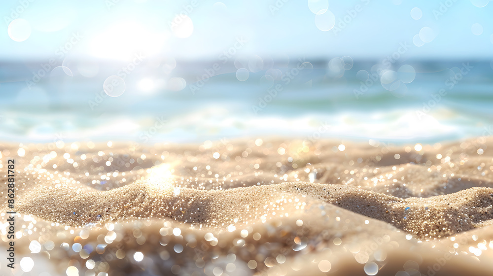Sand beach of sunny day with bokeh background Sand beach of sunny day with bokeh background