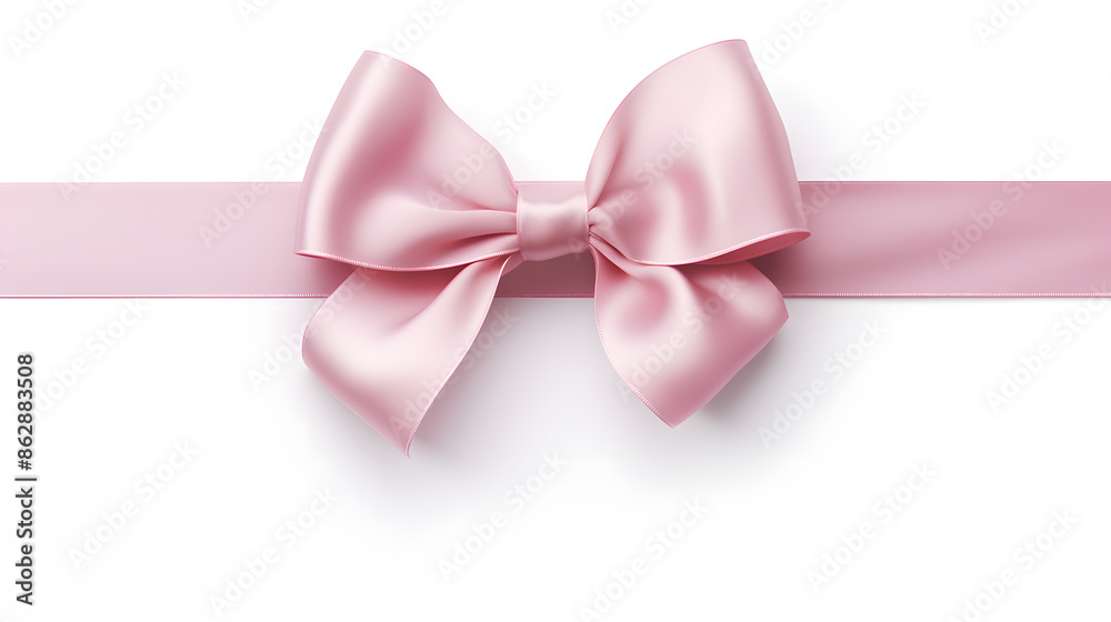 Pink silky bow and ribbon isolated on white background Pink silky bow and ribbon isolated on white background