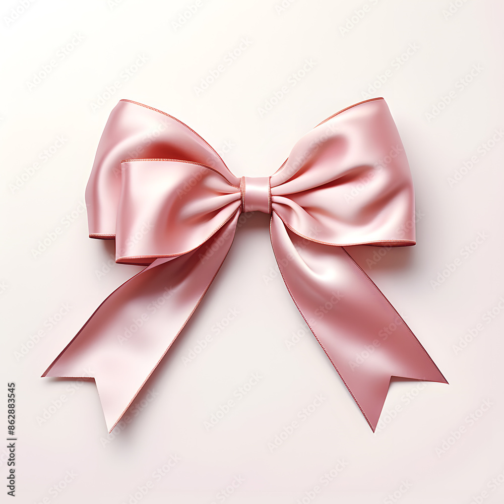 Pink silky bow and ribbon isolated on white background Pink silky bow and ribbon isolated on white background