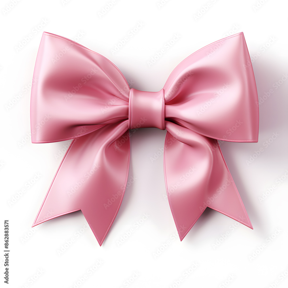 Pink silky bow and ribbon isolated on white background Pink silky bow and ribbon isolated on white background