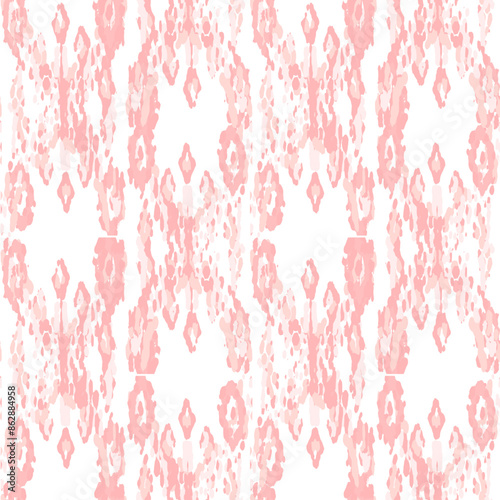 Ethnic Vector Pattern. Bohemian Peacock Print. Abstract Modern Batik. Crimson Red Fashion Retro Art. Geometric Ikat Seamless Design. Vintage Ornament. Rhombus Watercolor Background.