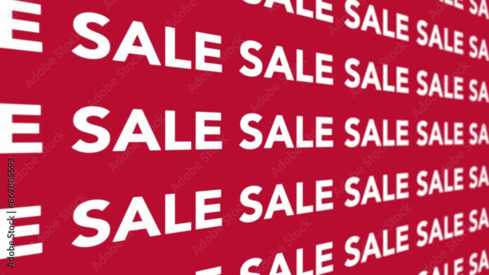 Sale text in motion. Typography animation in red background. Theme for shopping, social media, marketing, services. Sale text in motion. Typography animation in red background. Theme for shopping, social media, marketing, services.