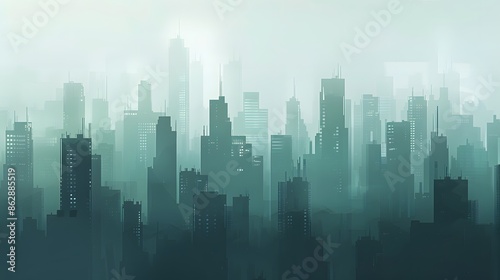 city skyline panorama in sunset