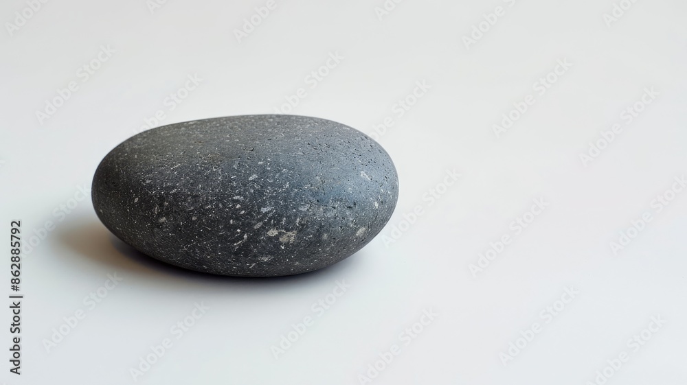 Smooth black river rock with speckled texture