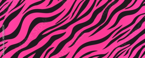 Vibrant pink and black zebra print pattern background