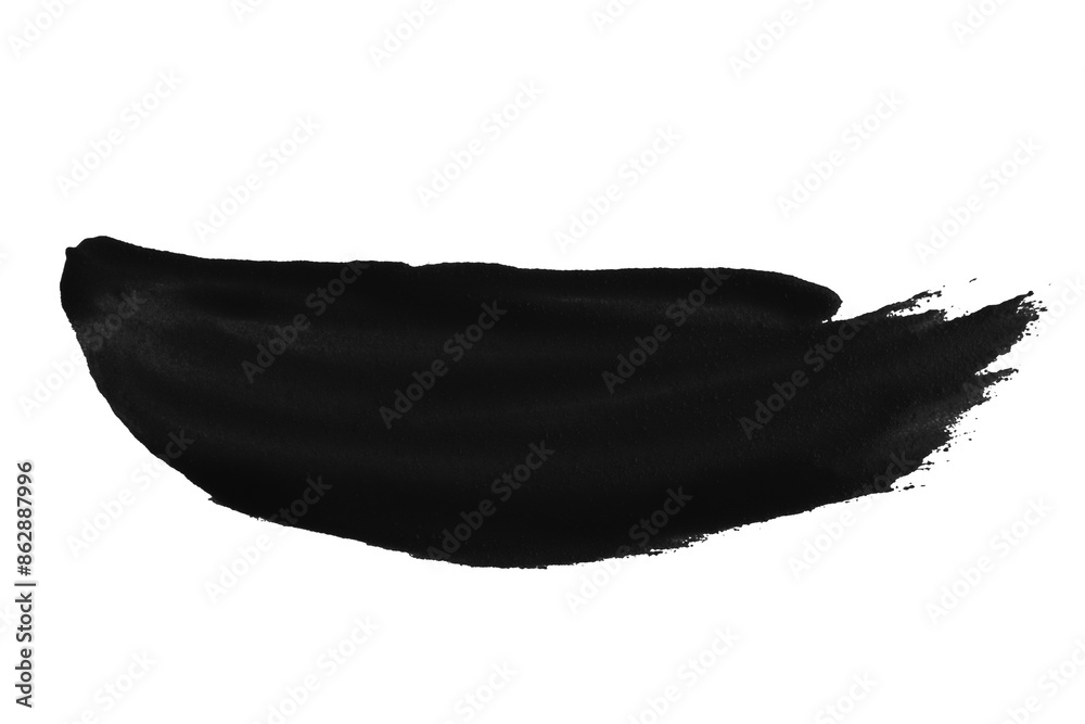 A smear of black paint on a blank background A smear of black paint on a blank background