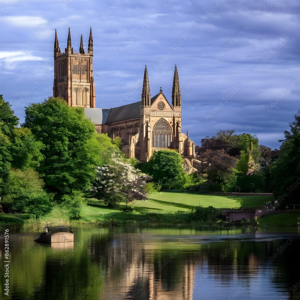 Obraz premium A view of Worcester Cathedral