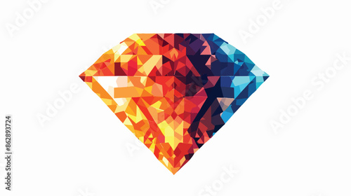 Pixel diamond icon. Vector illustration Handdrawn 