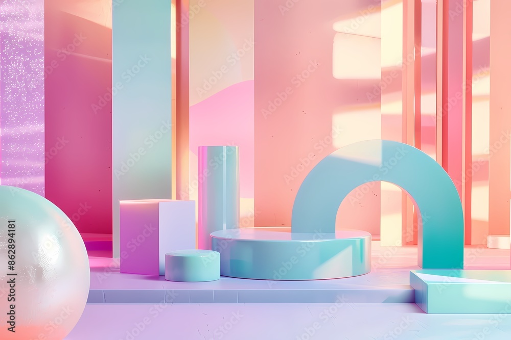 Colorful Pastel Gradient Background with Geometric Shapes - Vibrant Design and Illustration Colorful Pastel Gradient Background with Geometric Shapes - Vibrant Design and Illustration