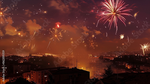 Fireworks in the Night Sky