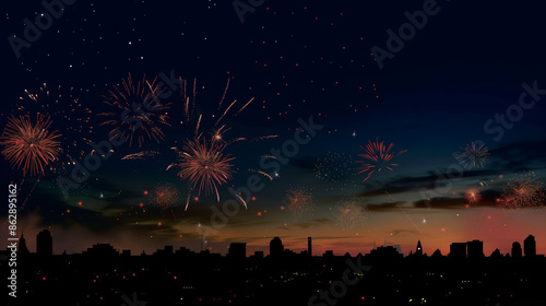Fireworks in the Night Sky