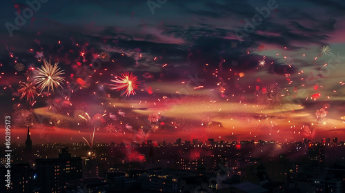 Fireworks in the Night Sky
