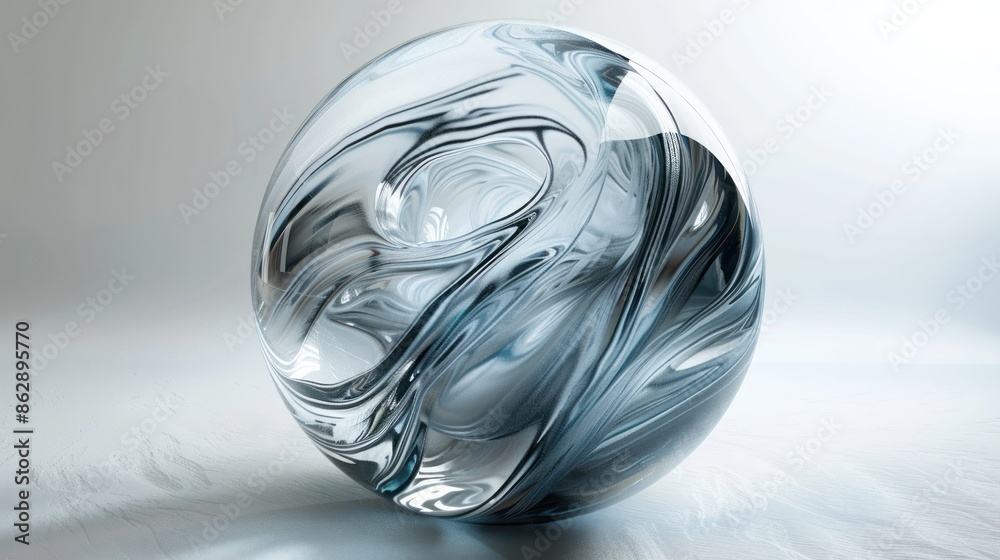 3D Abstract background on light background, gradient glass dispersion with crystal ball, Iridescent design element for banner background ai generated 3D Abstract background on light background, gradient glass dispersion with crystal ball, Iridescent design element for banner background ai generated