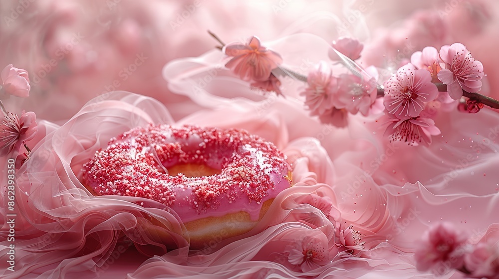 Cherry Blossom Pink Frosted Donut Cherry Blossom Pink Frosted Donut