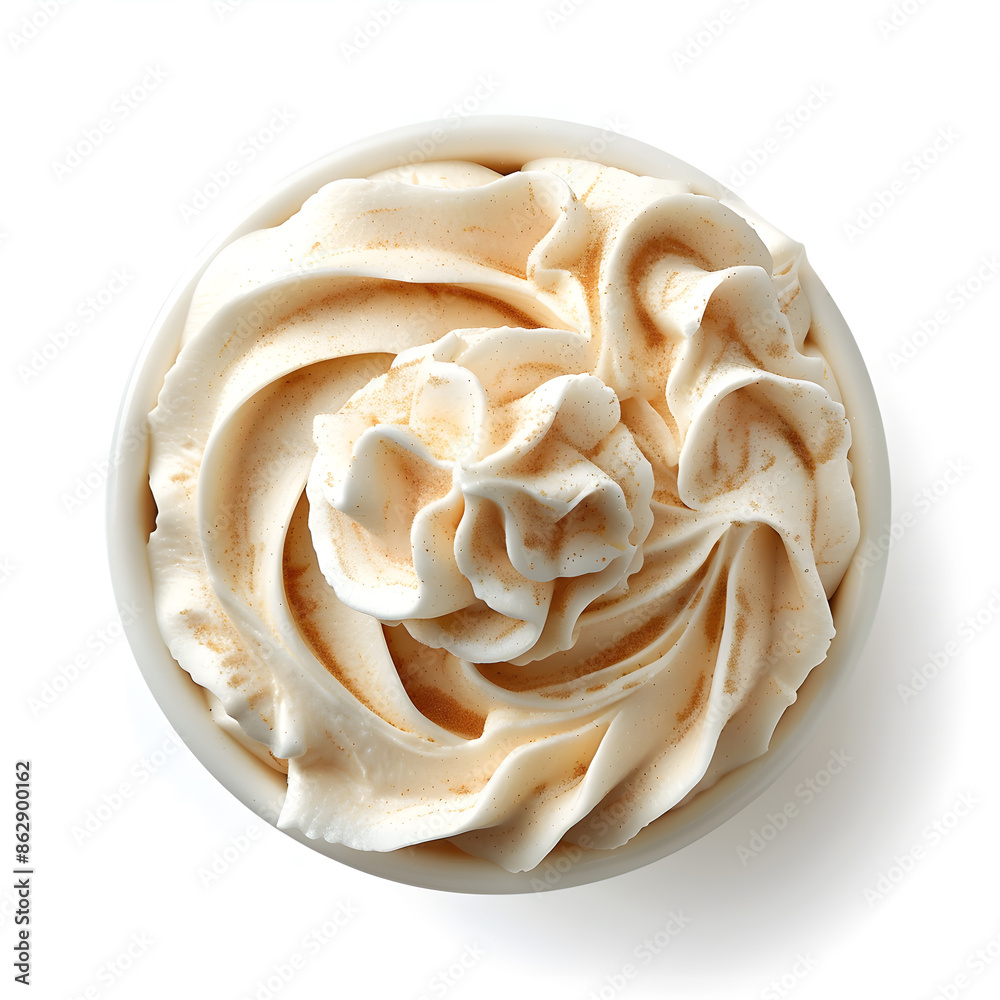 Soft Ice cream with caramel topping isolated on white background Soft Ice cream with caramel topping isolated on white background