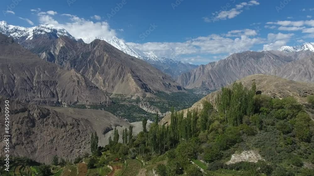 Aerial view of majestic Hunza Valley, Pakistan. Aerial view of majestic Hunza Valley, Pakistan.