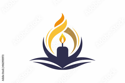 candle and spirituality company logo icon vector illustration