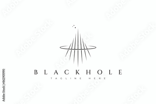 Black Hole Logo Gravitation Abstract Illustration Sacred Geometric Esoteric Sign Symbol