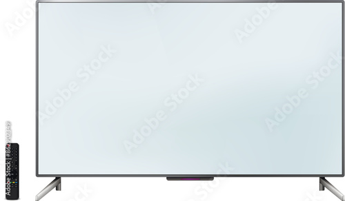 Modern oled tv screen isolated on white background