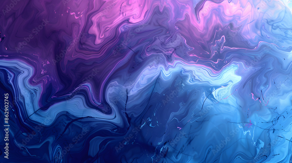 An abstract blend of blue and purple hues creates a marbled effect with intricate swirls and fluid motion in a high-resolution image An abstract blend of blue and purple hues creates a marbled effect with intricate swirls and fluid motion in a high-resolution image