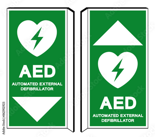 AED Automated External Defibrillator Symbol Sign, Vector Illustration, Isolate On White Background Label .EPS10