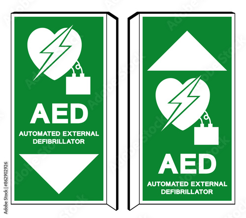 AED Automated External Defibrillator Symbol Sign, Vector Illustration, Isolate On White Background Label .EPS10