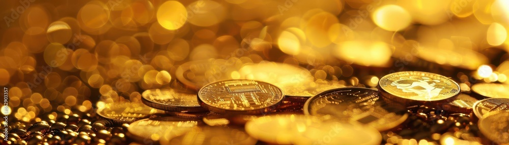 A dazzling cascade of shimmering gold coins as the backdrop A dazzling cascade of shimmering gold coins as the backdrop