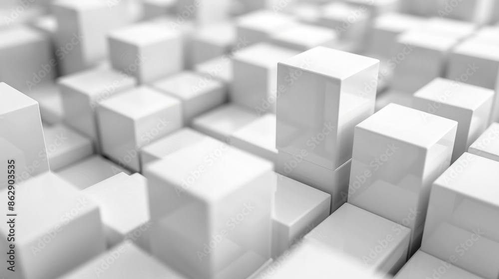3d render art of surreal black and white monochrome background with small and big cubes bars or boxes in white plastic material on white surface ai generated 3d render art of surreal black and white monochrome background with small and big cubes bars or boxes in white plastic material on white surface ai generated