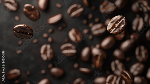 Roasted coffee beans arranged in a seamless pattern, creating a rich and aromatic backdrop.