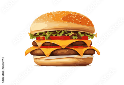 Hamburger Illustration for Hamburger day, National Burger Day vectors