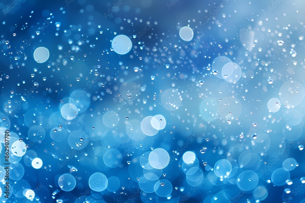 Abstract Blue Background with Water Drops and Bubbles - Liquid Texture, Shiny Design, Underwater Illustration Abstract Blue Background with Water Drops and Bubbles - Liquid Texture, Shiny Design, Underwater Illustration
