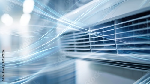 Cool air emitted by an air conditioning unit, enhancing indoor living conditions