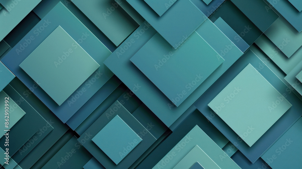 Geometric background with overlapping squares in cool tones Geometric background with overlapping squares in cool tones