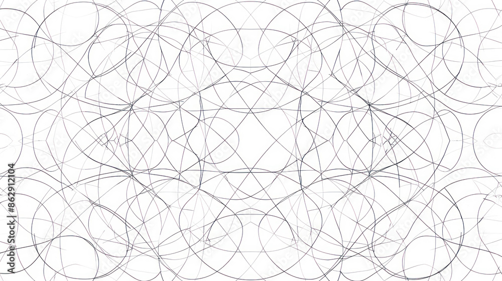 Geometric pattern with interconnected lines and circles