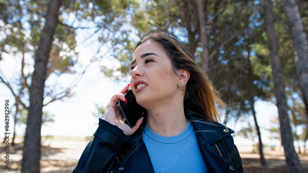 Woman Doing An Important Business Call Woman Doing An Important Business Call