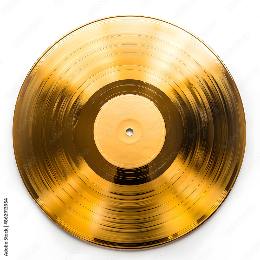 Golden vinyl top view isolated on white background Golden vinyl top view isolated on white background