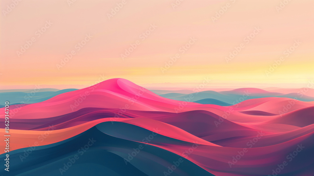 Fototapeta premium Minimalist background with smooth gradient colors