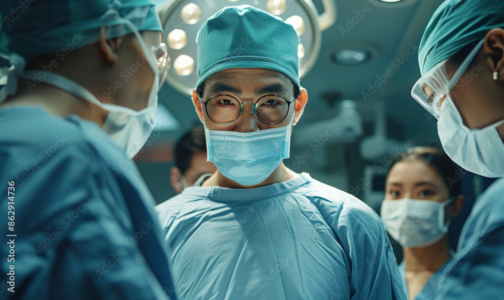 A group of surgeons are standing around a patient in a hospital A group of surgeons are standing around a patient in a hospital