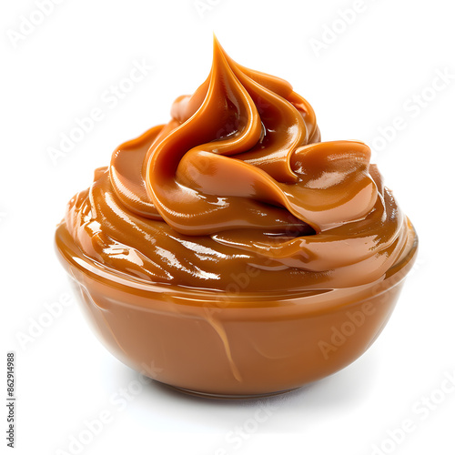 Caramel dulce de leche isolated on white background photo