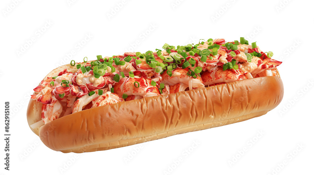 Fresh lobster roll on transparent background Fresh lobster roll on transparent background