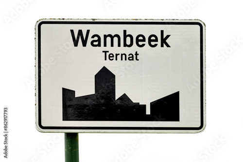 Wambeek, Ternat, Belgium,  Road sign of the village of Wambeek photo