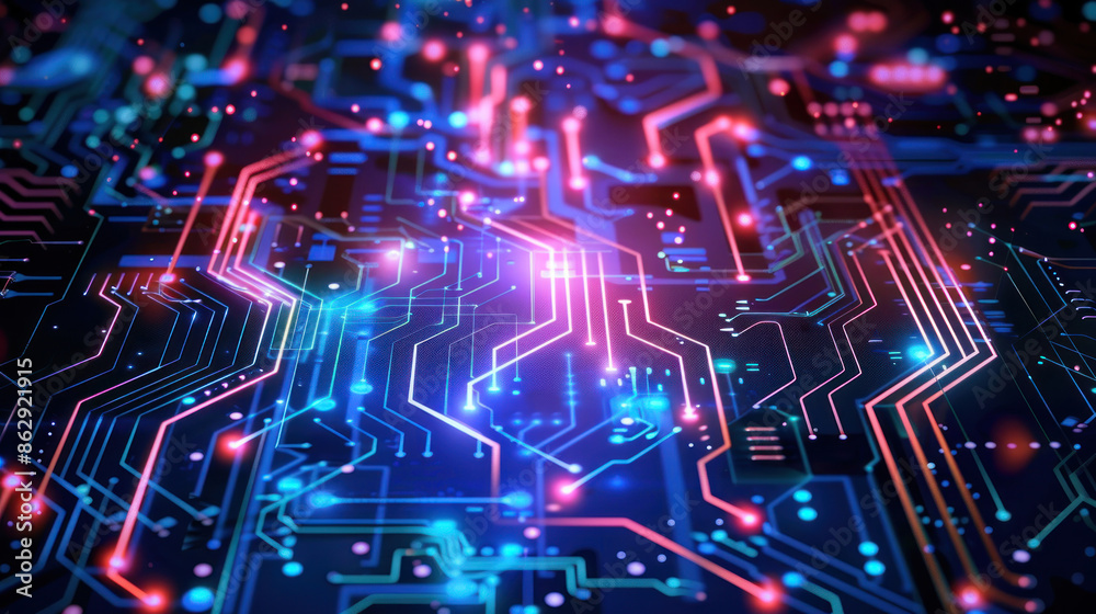 Fototapeta premium Technology background with futuristic circuit diagrams