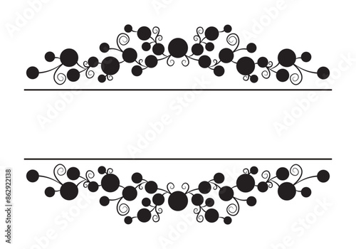 Marco negro elegante floral y circulo para boda