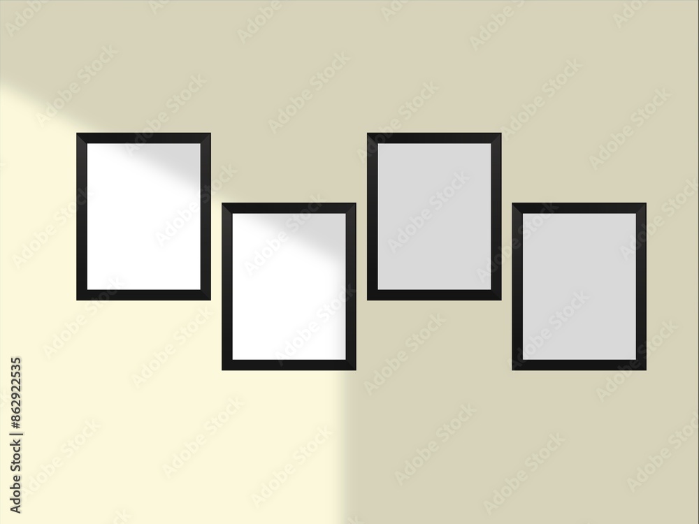 Photo frame mockup minimal with soft shadows and light overlay as template for design presentation Photo frame mockup minimal with soft shadows and light overlay as template for design presentation