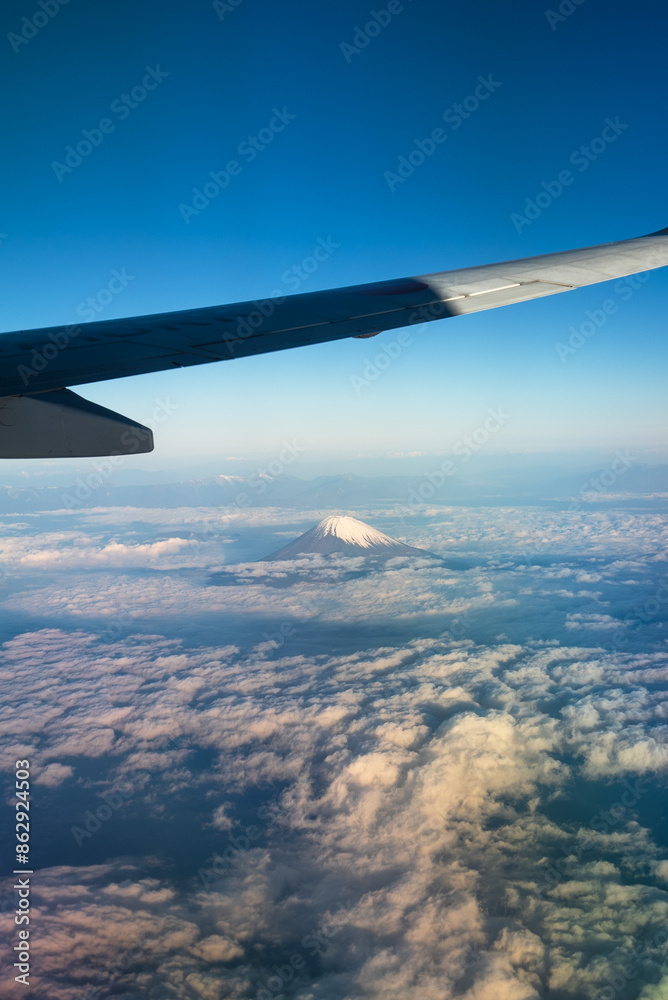 Fototapeta premium 飛行機から見た富士山